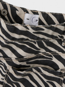 NAME IT High Waist Twill Long Shorts Rose Cement Zebra